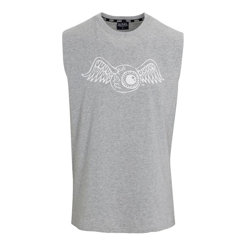 NEW Von Dutch Flying Eyeball Graphic Muscle Tank Streetwear Sleeveless Tee Grey